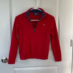 vineyard vines red zip up
